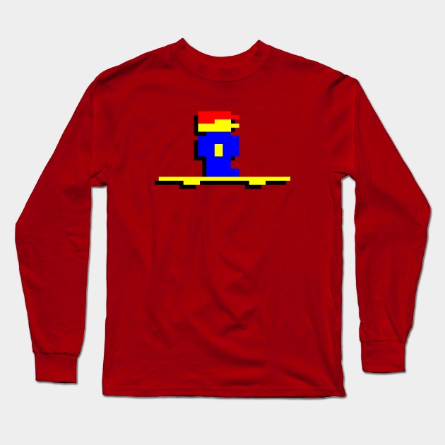 Cuthbert in the Mines - Pixel Art Long Sleeve T-Shirt by RetroTrader